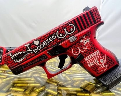 Deadpool Custom Glock 43 9mm Cerakoted and Engraved