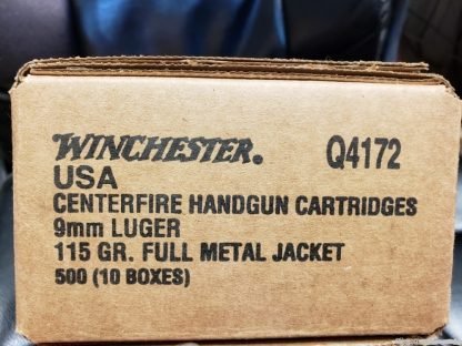 RDY2SHIP NEW 500 ROUNDS WINCHESTER 9 MM 115 FMJ BRASS NATO 9 - Image 2